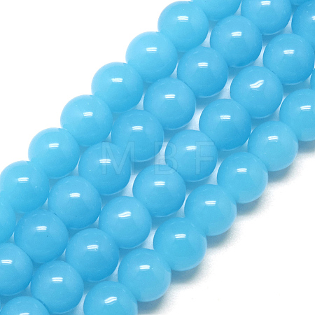 Imitation Jade Glass Beads Strands GR6mm68Y-1