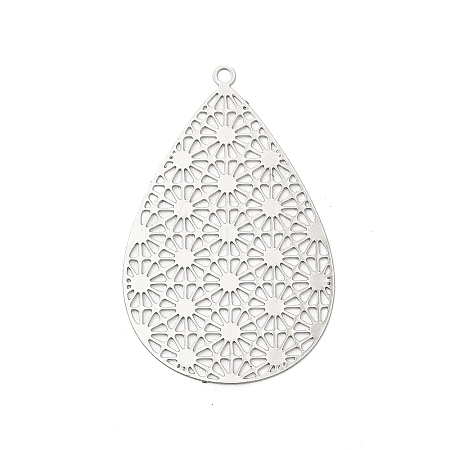Rack Plating Brass Filigree Pendants KKC-K001-10P-1