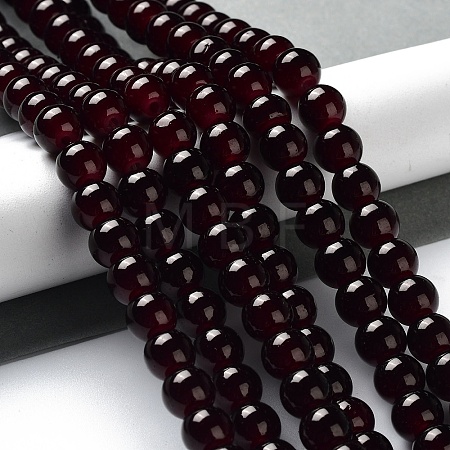 Imitation Jade Glass Beads Strands X-DGLA-S076-8mm-39-1
