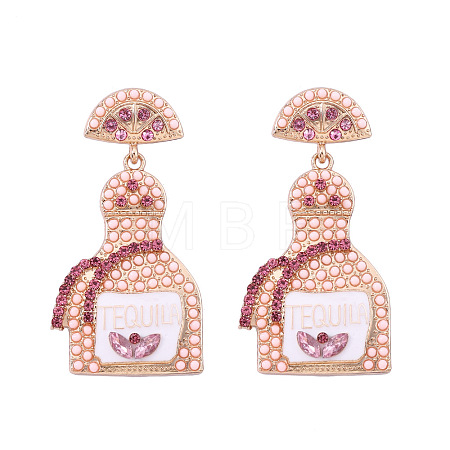 Zinc Alloy Rhinestone Dangle Stud Earrings FS-WG8FD93-09-1