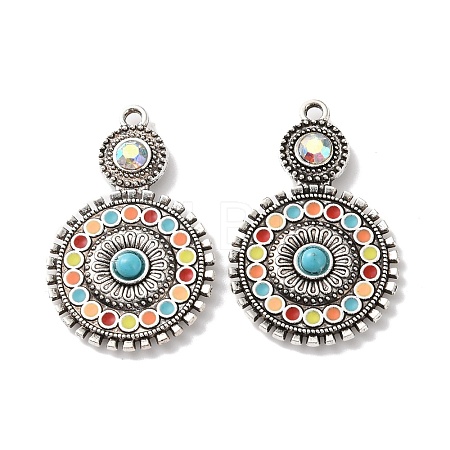 Bohemia Tibetan Style Alloy & Enamel & Acrylic & Rhinestone Pendants FIND-T074-01AS-1