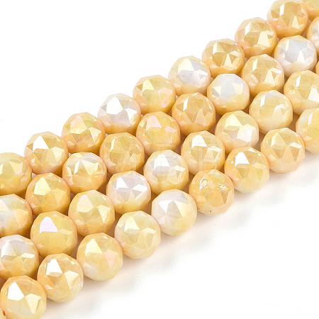 Anti-Tarnish Electroplate Glass Beads Strands GLAA-N010-8mm-06-1