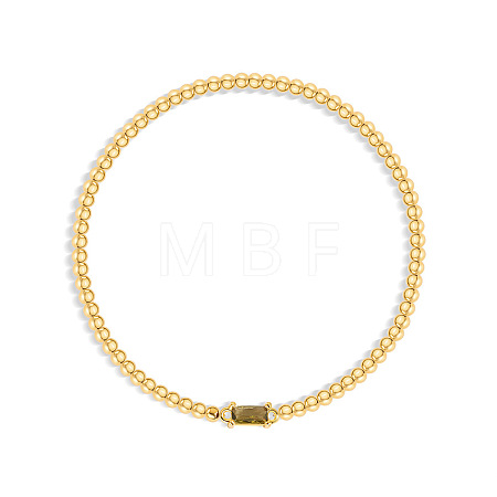 Birthstone 304 Stainless Steel Pave Cubic Zirconia Link Bracelets FS-WG4804B-09-1