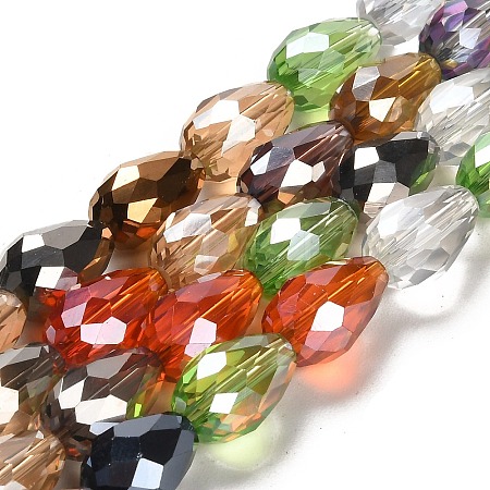Faceted Teardrop Glass Beads Strands GS053-AB-1