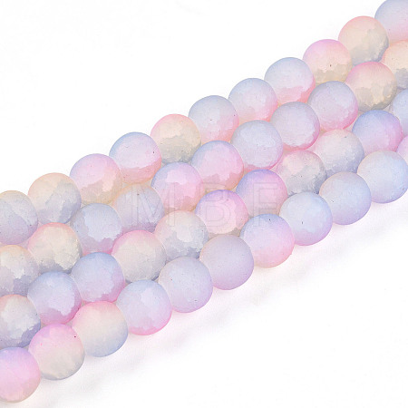 Crackle Glass Beads Strands GLAA-N009-8mm-04-1