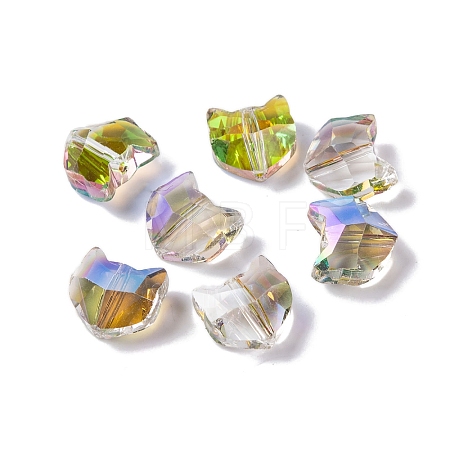 100Pcs Electroplate Glass Beads EGLA-P060-01B-HR03-1