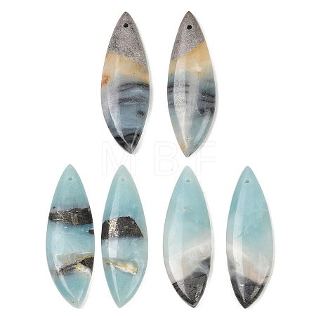 Natural Flower Amazonite Pendants G-K381-24B-1