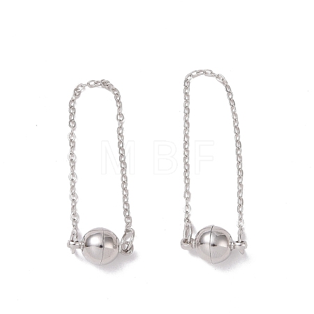 Brass Magnetic Clasp with Cable Safety Chain KK-F839-036P-1