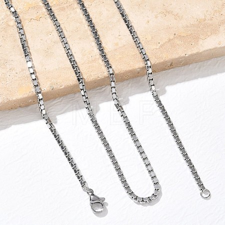 10Pcs 2.3MM 304 Stainless Steel Box Chain Necklaces NJEW-G203-05P-1
