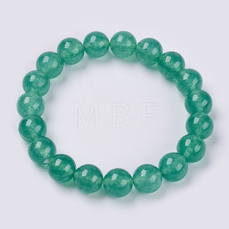 Natural Jade Beaded Stretch Bracelet BJEW-P213-10-8mm-1