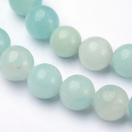 Natural Flower Amazonite Round Bead Strands G-L374-03-6mm-1