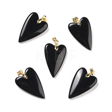 Natural Obsidian Pendants G-E570-01G-10-1