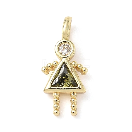 Brass Micro Pave Cubic Zirconia Pendants ZIRC-I356-17G-B12-1