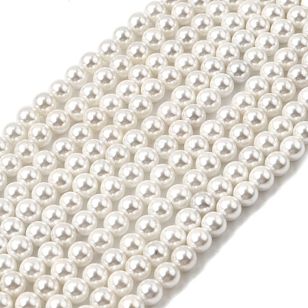 Electroplated Shell Pearl Beads Strands BSHE-K017-6mm-1