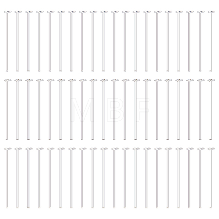 60Pcs 925 Sterling Silver Flat Head Pins STER-BC0002-17B-1