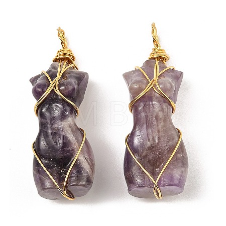 Natural Amethyst Pendants G-K338-30G-04-1