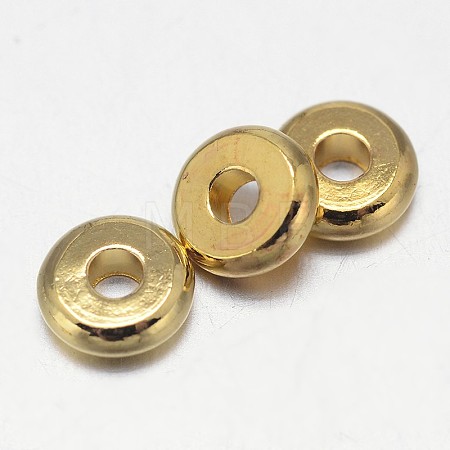Flat Round Brass Spacer Beads KK-L106A-01G-1
