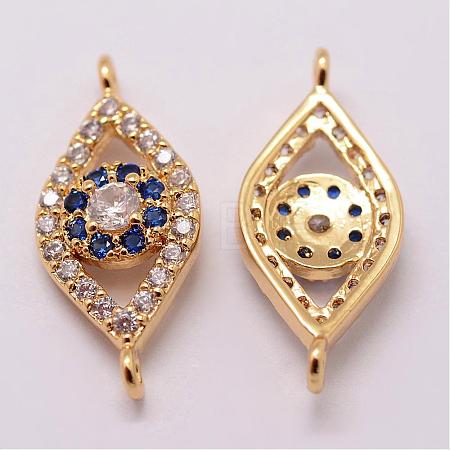 Brass Micro Pave Cubic Zirconia Links ZIRC-K055-03G-NR-1