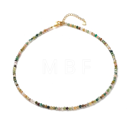 Natural Indian Agate Beaded Necklaces for Women NJEW-JN03789-03-1