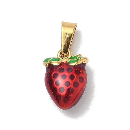 304 Stainless Steel Enamel Fruit Vegetable Charms STAS-F336-02J-G-1