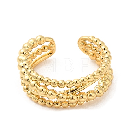 Rack Plating Brass Criss Cross Open Cuff Rings for Women RJEW-M148-06G-1