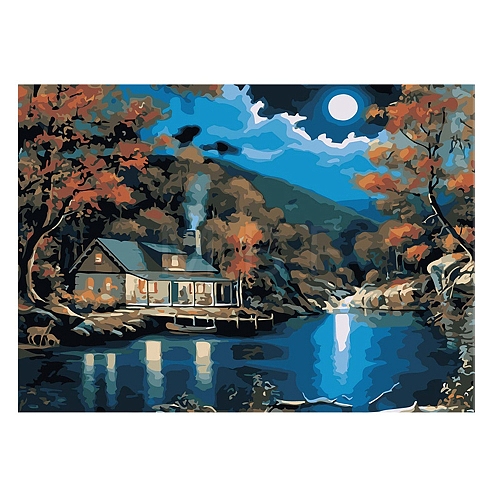 House in the Dark DIY Scenery Diamond Painting Kit PW-WG921D2-01-1