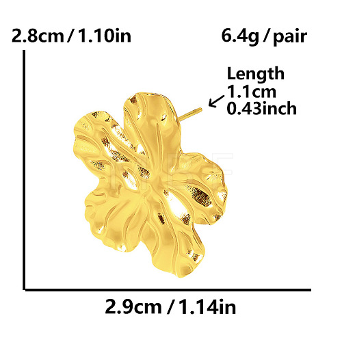 304 Stainless Steel Fashionable Flower Stud Earrings with Exaggerated Design and High-end Quality KY9326-2-1