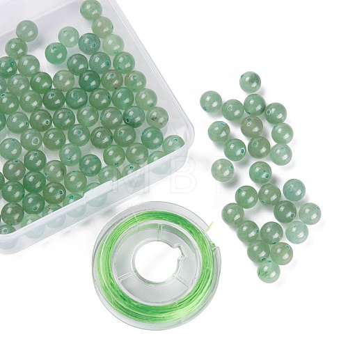 100Pcs 8mm Natural Green Aventurine Round Beads DIY-LS0002-11-1