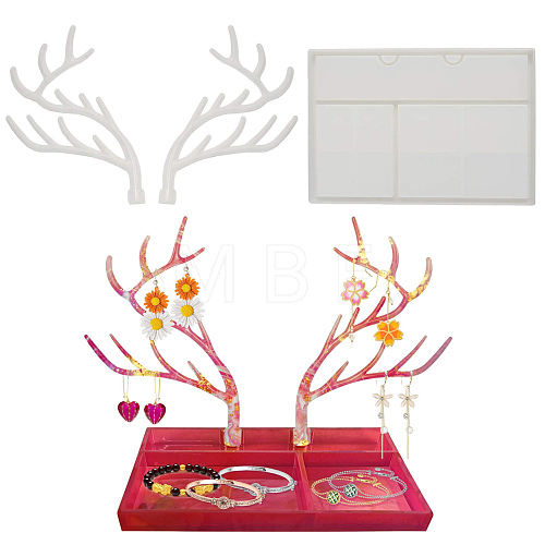 Antler Tree Jewelry Display Rack Silicone Molds & Storage Box Silicone Molds DIY-X0293-84-1