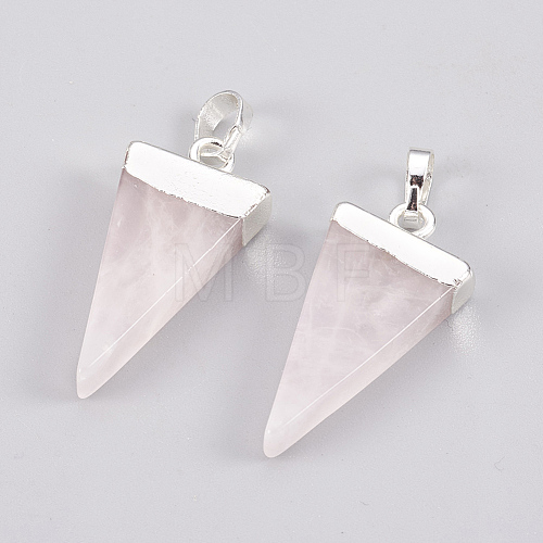 Natural Rose Quartz Pendants G-E493-O03-S-1