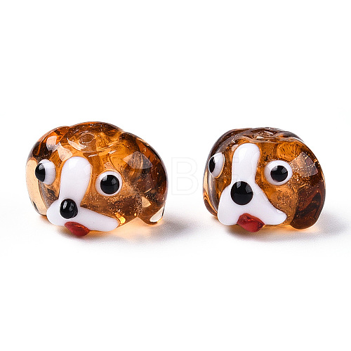 Handmade Gold Sand Lampwork Beads LAMP-L079-03A-1