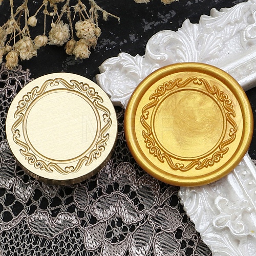 Flower Frame Brass Stamp Heads AJEW-M037-09G-08-1