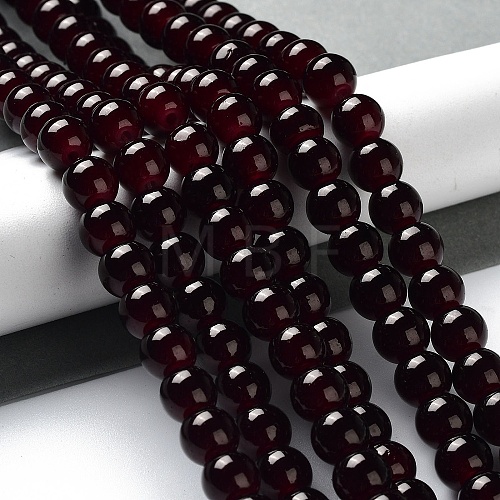 Imitation Jade Glass Beads Strands X-DGLA-S076-8mm-39-1