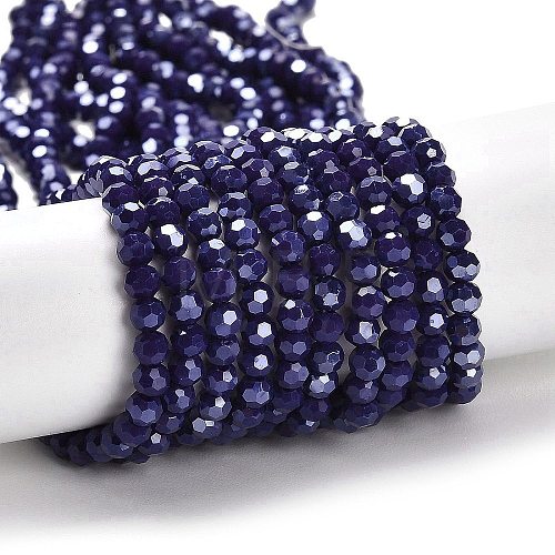 Electroplate Opaque Glass Beads Strands EGLA-A035-P4mm-A09-1