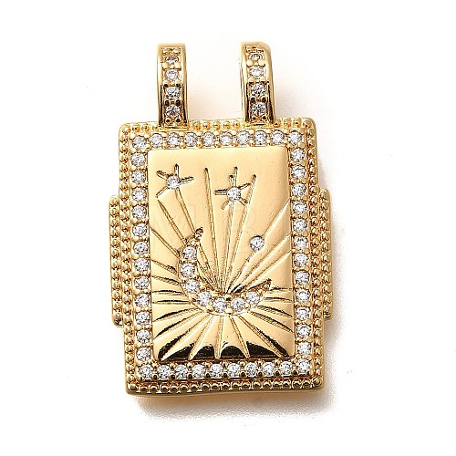 Brass Micro Pave Cubic Zirconia Pendants KK-U055-06A-02-1