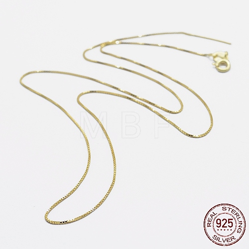 925 Sterling Silver Box Chain Necklaces STER-F039-40cm-05G-1