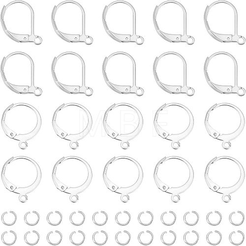 Unicraftale 120Pcs 2 Style 304 Stainless Steel Leverback Earring Findings STAS-UN0038-45-1