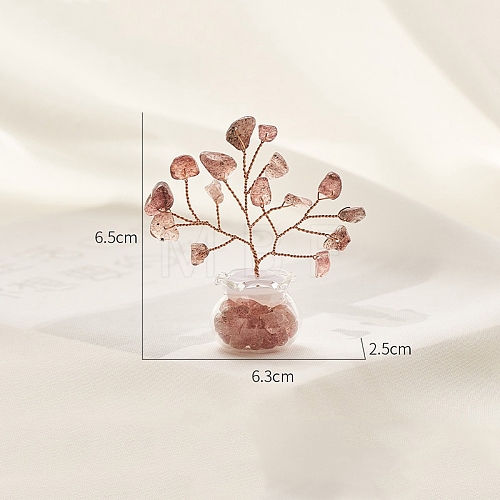 Synthetic Strawberry Quartz Chips Tree Decorations PW-WG14985-04-1