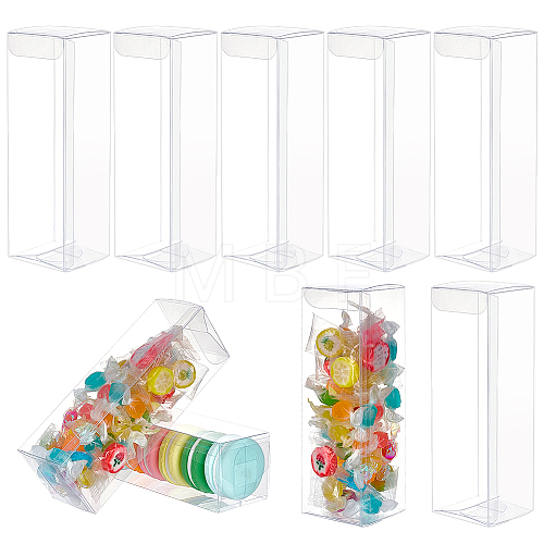 BENECREAT 20Pcs Rectangle Transparent Plastic PVC Box Gift Packaging CON-BC0007-28-1