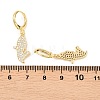 Nuggets Brass Micro Pave Clear Cubic Zirconia Leverback Earrings EJEW-H182-03G-5
