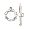 Star Brass Micro Pave Clear Cubic Zirconia Toggle Clasps KK-G548-27P-1