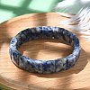 Sqaure Natural Blue Spot Jasper Beads Stretch Bracelets for Women Men BJEW-C097-06K-2