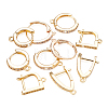 Brass Micro Pave Cubic Zirconia Hoop Earring Findings KK-PJ0001-06G-15
