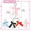 2Pcs Aluminum & Polyester Bowknot & Acrylic Pearl Shoes Charms HJEW-YW00535-01-3