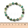 Natural Green Line Jasper & Brass Beads Stretch Bracelets for Women Men BJEW-JB13832-4