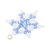 Glass Seed Beaded Snowflake Pendants PALLOY-MZ00890-01-4