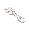 5Pcs Clover 201 Stainless Steel Pendant Decorations SA-CJ81B3-5