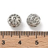 Brass Micro Pave Clear Cubic Zirconia Beads KK-D228-09P-2
