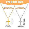 FIBLOOM 2Pcs 2 Colors 304 Stainless Steel Cross Pendant Necklace with Satellite Chains NJEW-FI0001-48-10