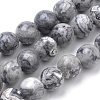 Natural Map Stone/Picasso Stone/Picasso Jasper Beads Strands G-S259-09-12mm-1